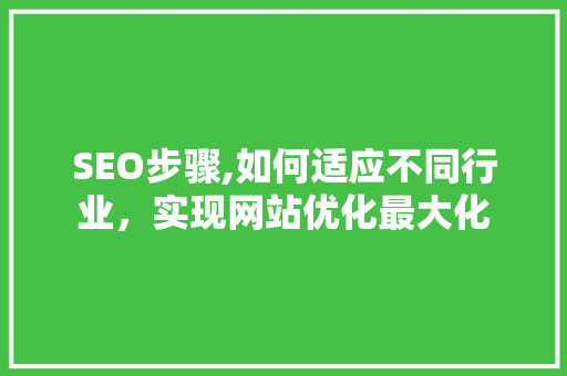 SEO步骤,如何适应不同行业，实现网站优化最大化