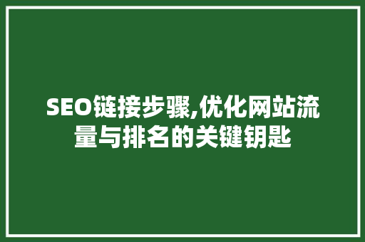 SEO链接步骤,优化网站流量与排名的关键钥匙