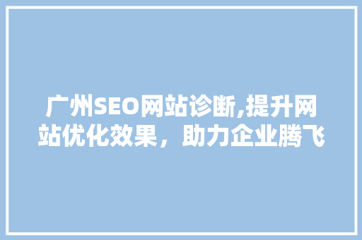 广州SEO网站诊断,提升网站优化效果，助力企业腾飞