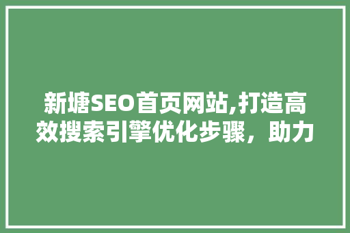 新塘SEO首页网站,打造高效搜索引擎优化步骤，助力企业腾飞