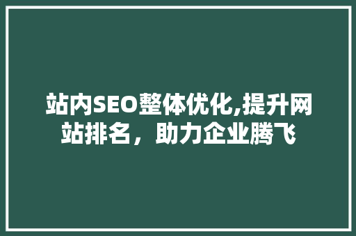 站内SEO整体优化,提升网站排名，助力企业腾飞