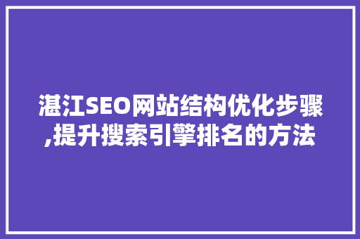 湛江SEO网站结构优化步骤,提升搜索引擎排名的方法