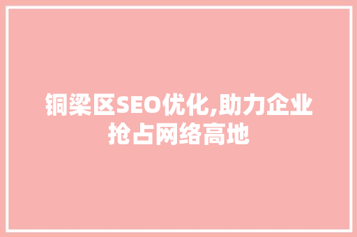 铜梁区SEO优化,助力企业抢占网络高地