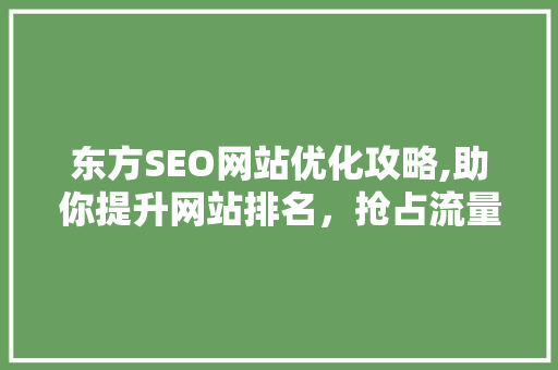 东方SEO网站优化攻略,助你提升网站排名，抢占流量红利