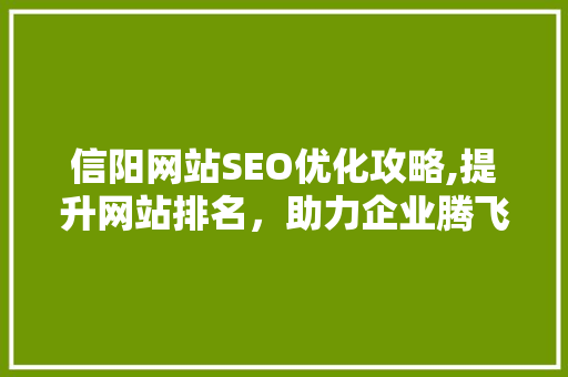 信阳网站SEO优化攻略,提升网站排名，助力企业腾飞