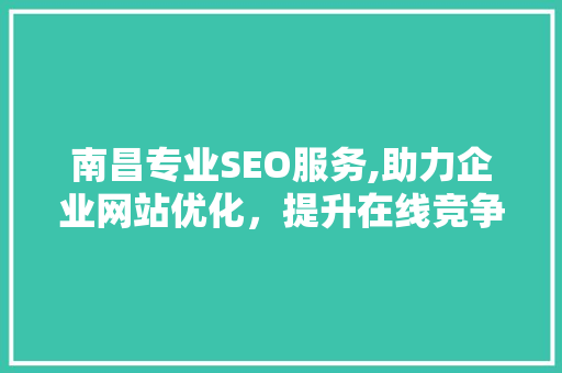 南昌专业SEO服务,助力企业网站优化，提升在线竞争力
