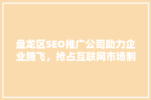 盘龙区SEO推广公司助力企业腾飞，抢占互联网市场制高点
