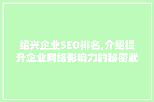 绍兴企业SEO排名,介绍提升企业网络影响力的秘密武器