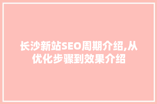 长沙新站SEO周期介绍,从优化步骤到效果介绍