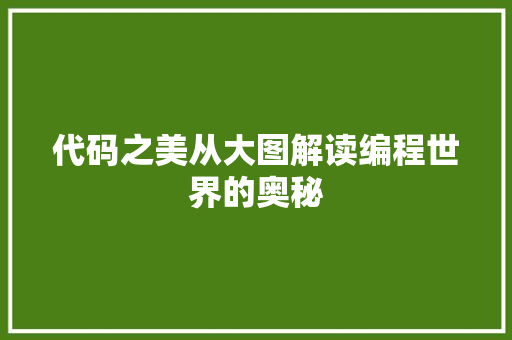 代码之美从大图解读编程世界的奥秘