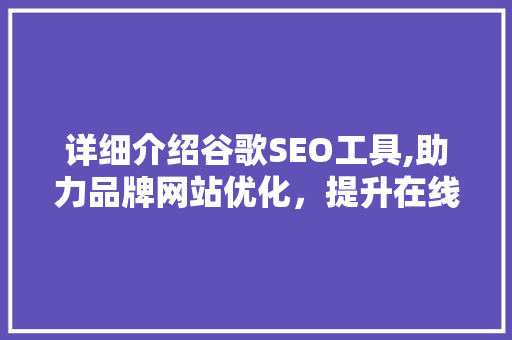 详细介绍谷歌SEO工具,助力品牌网站优化，提升在线影响力