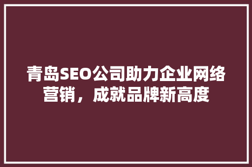 青岛SEO公司助力企业网络营销，成就品牌新高度