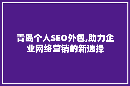 青岛个人SEO外包,助力企业网络营销的新选择