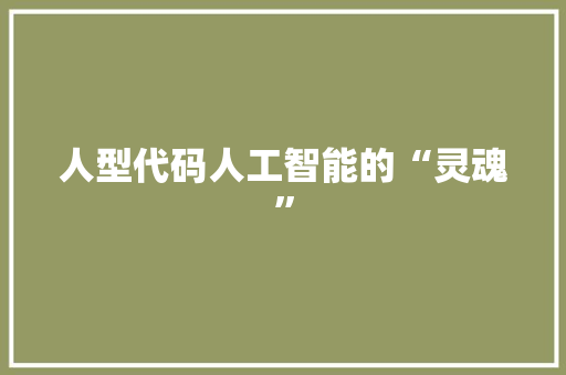 人型代码人工智能的“灵魂”