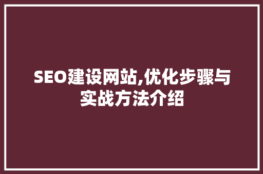 SEO建设网站,优化步骤与实战方法介绍