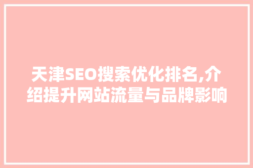 天津SEO搜索优化排名,介绍提升网站流量与品牌影响力的方法