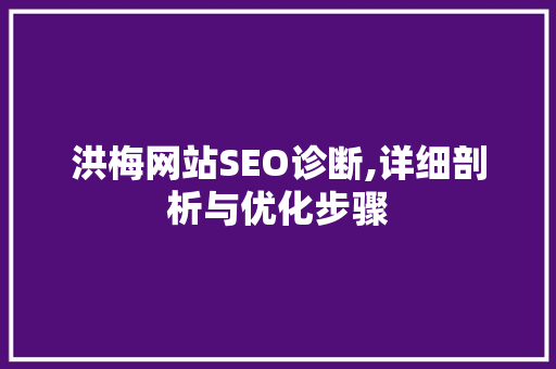 洪梅网站SEO诊断,详细剖析与优化步骤