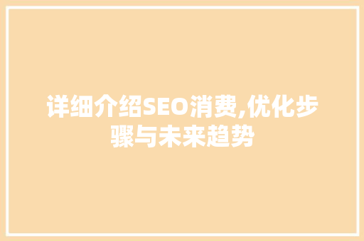 详细介绍SEO消费,优化步骤与未来趋势