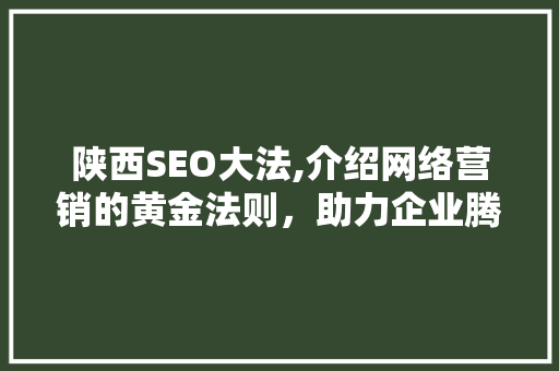 陕西SEO大法,介绍网络营销的黄金法则，助力企业腾飞
