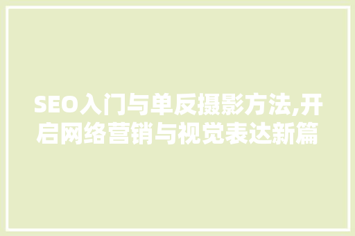SEO入门与单反摄影方法,开启网络营销与视觉表达新篇章