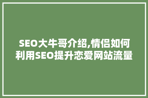 SEO大牛哥介绍,情侣如何利用SEO提升恋爱网站流量与用户粘性