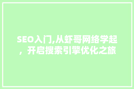 SEO入门,从虾哥网络学起，开启搜索引擎优化之旅