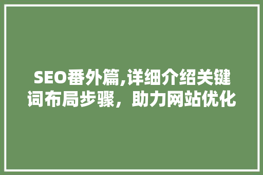 SEO番外篇,详细介绍关键词布局步骤，助力网站优化