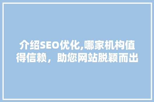 介绍SEO优化,哪家机构值得信赖，助您网站脱颖而出