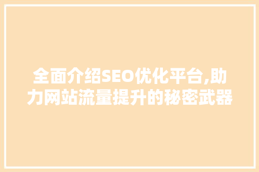 全面介绍SEO优化平台,助力网站流量提升的秘密武器