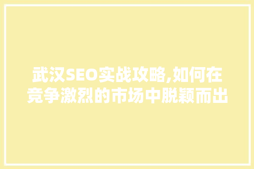 武汉SEO实战攻略,如何在竞争激烈的市场中脱颖而出