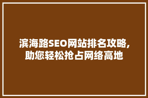 滨海路SEO网站排名攻略,助您轻松抢占网络高地