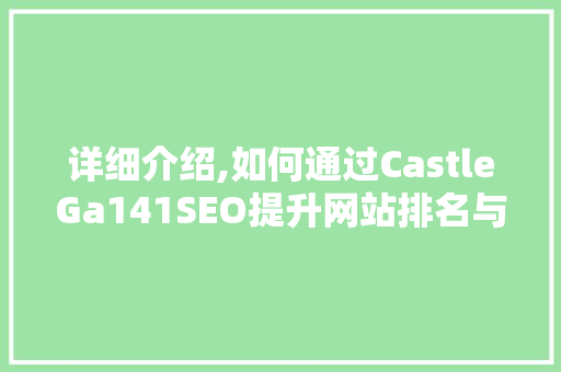 详细介绍,如何通过CastleGa141SEO提升网站排名与流量