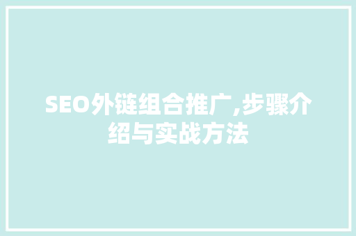 SEO外链组合推广,步骤介绍与实战方法