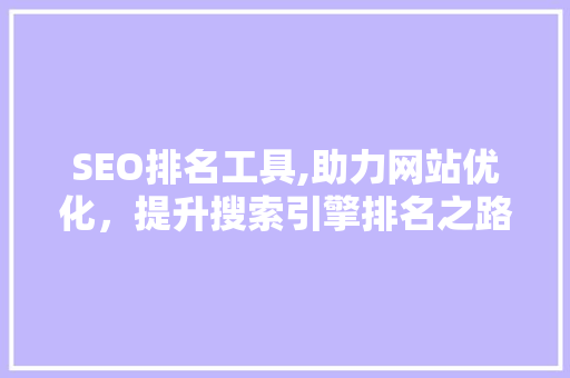 SEO排名工具,助力网站优化，提升搜索引擎排名之路