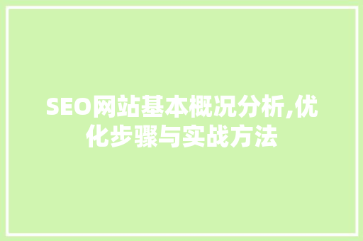 SEO网站基本概况分析,优化步骤与实战方法