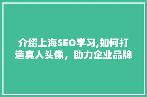 介绍上海SEO学习,如何打造真人头像，助力企业品牌形象提升