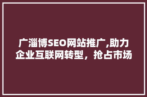 广淄博SEO网站推广,助力企业互联网转型，抢占市场先机