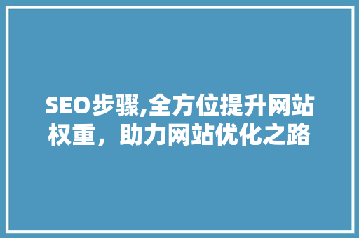 SEO步骤,全方位提升网站权重，助力网站优化之路