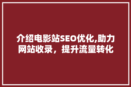 介绍电影站SEO优化,助力网站收录，提升流量转化