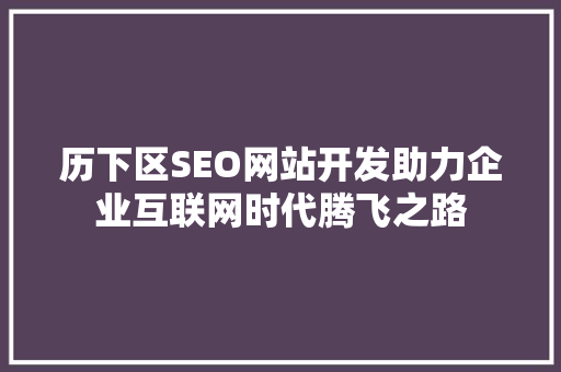 历下区SEO网站开发助力企业互联网时代腾飞之路