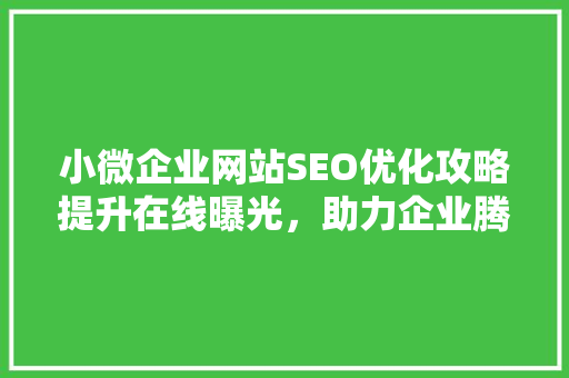 小微企业网站SEO优化攻略提升在线曝光，助力企业腾飞
