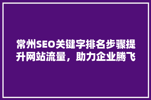 常州SEO关键字排名步骤提升网站流量，助力企业腾飞