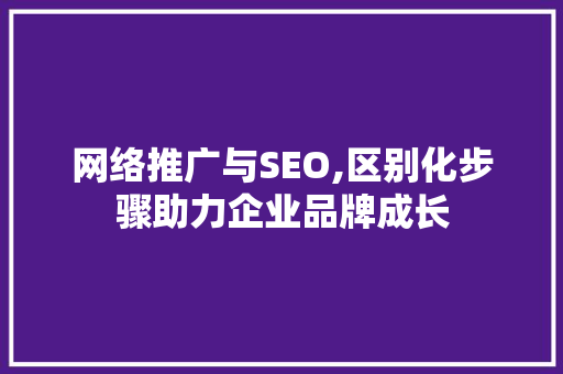 网络推广与SEO,区别化步骤助力企业品牌成长