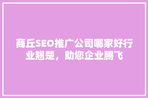 商丘SEO推广公司哪家好行业翘楚，助您企业腾飞