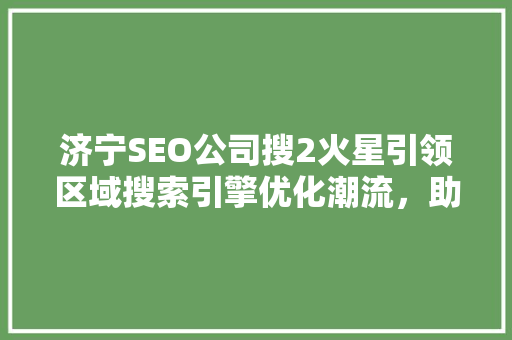 济宁SEO公司搜2火星引领区域搜索引擎优化潮流，助力企业腾飞
