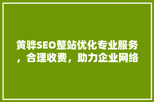 黄骅SEO整站优化专业服务，合理收费，助力企业网络营销
