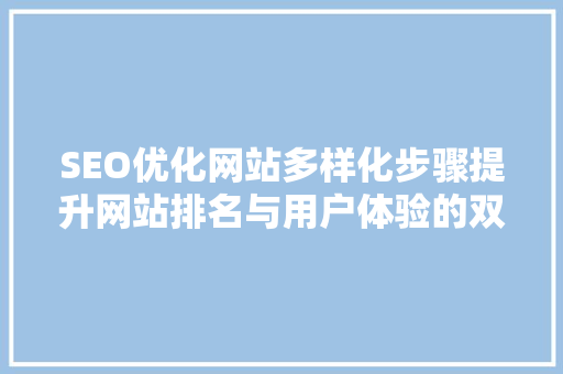 SEO优化网站多样化步骤提升网站排名与用户体验的双重之路