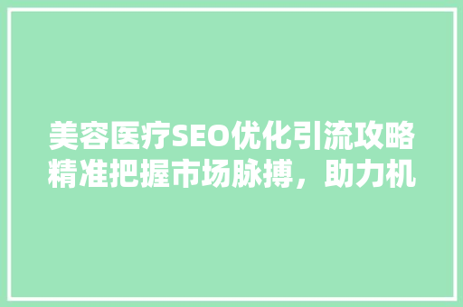美容医疗SEO优化引流攻略精准把握市场脉搏，助力机构快速崛起