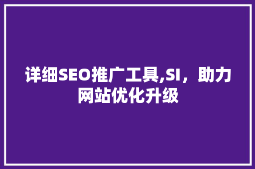 详细SEO推广工具,SI，助力网站优化升级