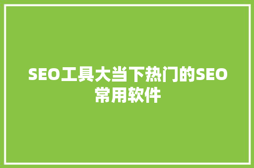 SEO工具大当下热门的SEO常用软件